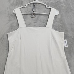 NEW Old Navy Dress Womens L White Sheath Mini Square Neck Pockets Jersey Casual