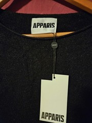 Apparis Black Pullover Dropped Shoulder Dolman Sleeve Midi Sheath Dress