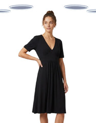Ex Joe Browns Womens Black Jersey Skater Dress soft stretch (Slight Defect)