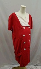 80&rsquo;s 90&rsquo;s Motherhood Maternity Dress Red White Double Breasted Office Dressy M