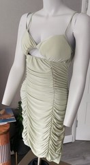 Pink Vanilla Green Ruched Strappy Bodcon Dress Size 12 BNWT