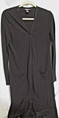 DKNY Womens Rayon/Poly Black Knit Button Down Dress Pockets SZ M RN68596 EUC