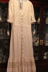 Saylor Off White Lace and Embroidered Midi Dress NWT M