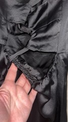 Show Me Your Mumu Mina Midi Dress Womens Small Black Luxe Satin Lined Side Slit