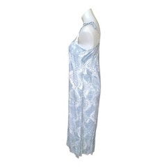 Olivaceous Women&rsquo;s M Blue White Snake Print Spaghetti Strap Midi Maxi Sundress