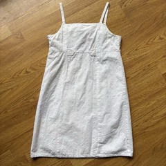 American Eagle Vtg White Eyelet Shift Sundress Summer Cotton Cottagecore Sz 0