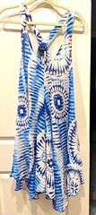 Apt. 9 XL Blue White Tie Dye V-Neck Strappy Sleeveless Knee Sundress