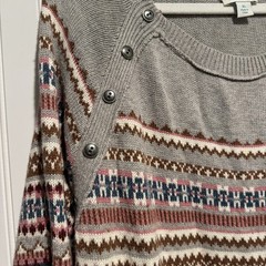Sundance Elise Lighthouse Fair Isle Wool Knit Dress Size XL