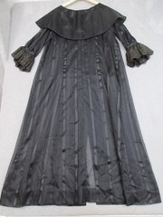 Vintage Victorian Dress Womens Large Sheer Stripe Lace Cuffs Capelet 1910s Rare