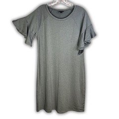 a.n.a A New Approach Heather Gray Flutter Sleeve T-Shirt Dress Medium NWT