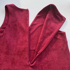 Sugar Lips Studded Mini Western Shift Faux Microsuede Dress Large Red Burgundy
