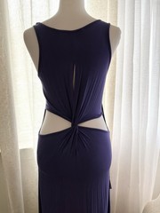 Y2K BEBE Swarovski Elements Logo Cut-Out Back Maxi Dress made in the USA