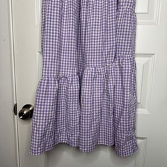 Things Between Maeve Cotton Gingham Purple Midi Dress Size Small