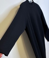 Vintage Andrea Jovine 100% Wool Knit Black Bodycon Mock Neck Long Sleeve Dress L