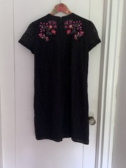 French Connection Short Sleeve Embellished Black Lace Dress Dress 6 NWT