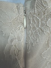 Oh Polly Ninette Long Sleeve Sheer Lace Corset Mini Dress in Ivory Cream US10