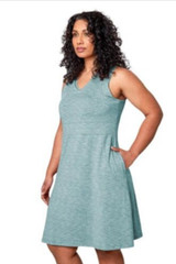 MONDETTA WOMEN&rsquo;S ACTIVE SIDE POCKET DRESS (ARTIC BLUE SMALL)NWT