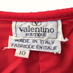 Vintage 80&rsquo;s Red Dress by Valentino Boutique • Gold Astrological Buttons