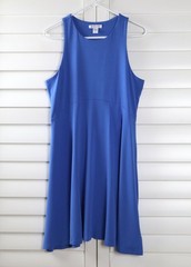 ATHLETA $89 Santorini Super Soft Stretch Solid Blue Casual Tank Dress Size Large