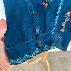 Johnny Was Embroidered Shirt Dress Boho Colorful Floral Size XL Women&rsquo;s