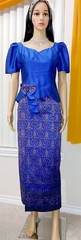 Cambodia Traditional Beautiful 3Pieces Woman 100% Silk 2Blouse & Skirt SizeSmall
