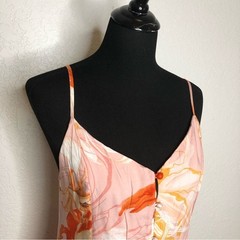 Able the Label dress Medium NEW Flower Bomb orange floral high low sundress