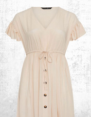 Ex Women’s Plus Size Curve Gingham Tiered Smock Dress in Pink( A Bit Defect)