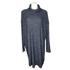 Gap Softspun Cowl-Neck Ribbed Navy Marled Sweater Dress Size XL