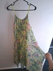 Elena Baldi Floral Airy Silk-Blend Braided Straps Maxi Dress Size Large