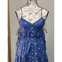AMERICAN EAGLE Boho Tiered Button Blue Maxi Sun Dress – XS – NWT NEW