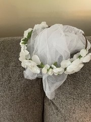 WORN ONCE FIRST COMMUNION Marrmellata Dress and Veil Bundle