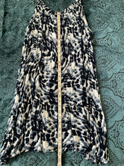Bobeau Sundress Womens 2X Sleeveless Tie Dye Black White Swim Beach Coverup Boho