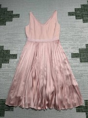 Banana Republic Dress Womens 2 Petite Pink Satin Fringe Blouson