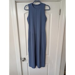 Lululemon All Aligned Ribbed Midi Dress Slate Blue Sleeveless Tank Womens 6*