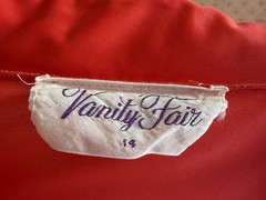Vanity Fair Red Green White Colorblock A-Line Collared 3/4 Knee Loungewear S/M