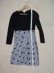 DVF DIANE VON FURSTENBERG black white OCCASION GEO PRINT GIANNA dress Size 8 US4