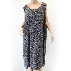 Catherines Plus Black Herringbone Print A-line Dress 3X 26/28W