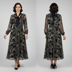 Banana Republic Black Floral Maxi Dress 0P Sheer Lined Whimsigoth Cottagegoth