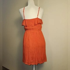 Red Camel Empire Waist Spaghetti Strap Coral Pink Dress Medium M EUC