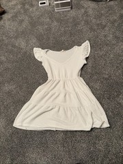 Rolla Costa Size Small White Junior Flowy Short Sleeve Dress