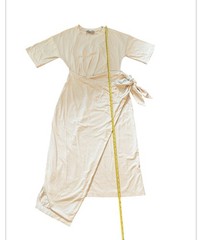 Modern Citizen Noa Knit Wrap T-Shirt Dress Almond Cream Beige Minimalist Medium