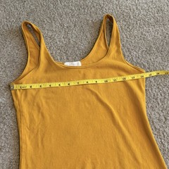 Forever 21 Yellow Solid Scoop Neck Strappy Tank Bodycon Knit Dress S Stretch