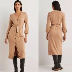 Boden Belted Cardigan Knit Sweater Dress In Camel Melange Women&rsquo;s Size US 10