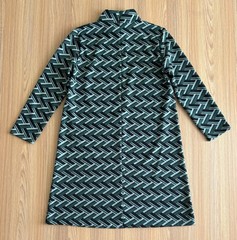 Tuckernuck Mod Ellie Dress Sz S Emerald Geometric Retro Knit Shift Luxe Preppy