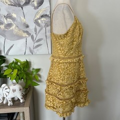 Keepsake The Label Lace Tiered Mini Dress Ruffle Strappy Cottage Coquette