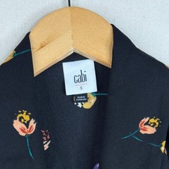 Cabi Divine Floral Print Wrap Dress size Small Black Style# 4391