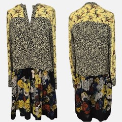 Sandro Paris Patchwork Silk Floral Mini Dress Size 1 S – Boho French Girl