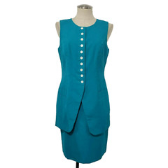 Vintage Misty Lane aquamarine/Blue decorative buttons dress USA Union Made 11/12
