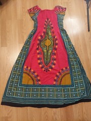 Jessica Taylor Dress Maxi Cap Sleeve Elastic Top Size Large (See Photos For Size
