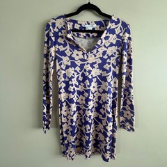 Diane von Furstenberg Reina Silk Dress Burma Rose Size 2 Retro 70s Floral